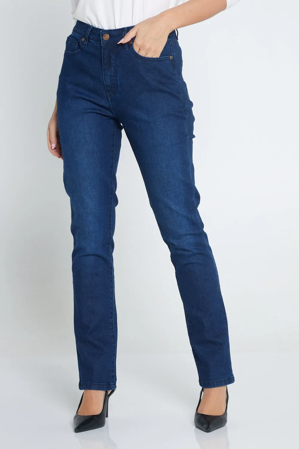 Orientique Straight Leg Jeans - Dark Denim