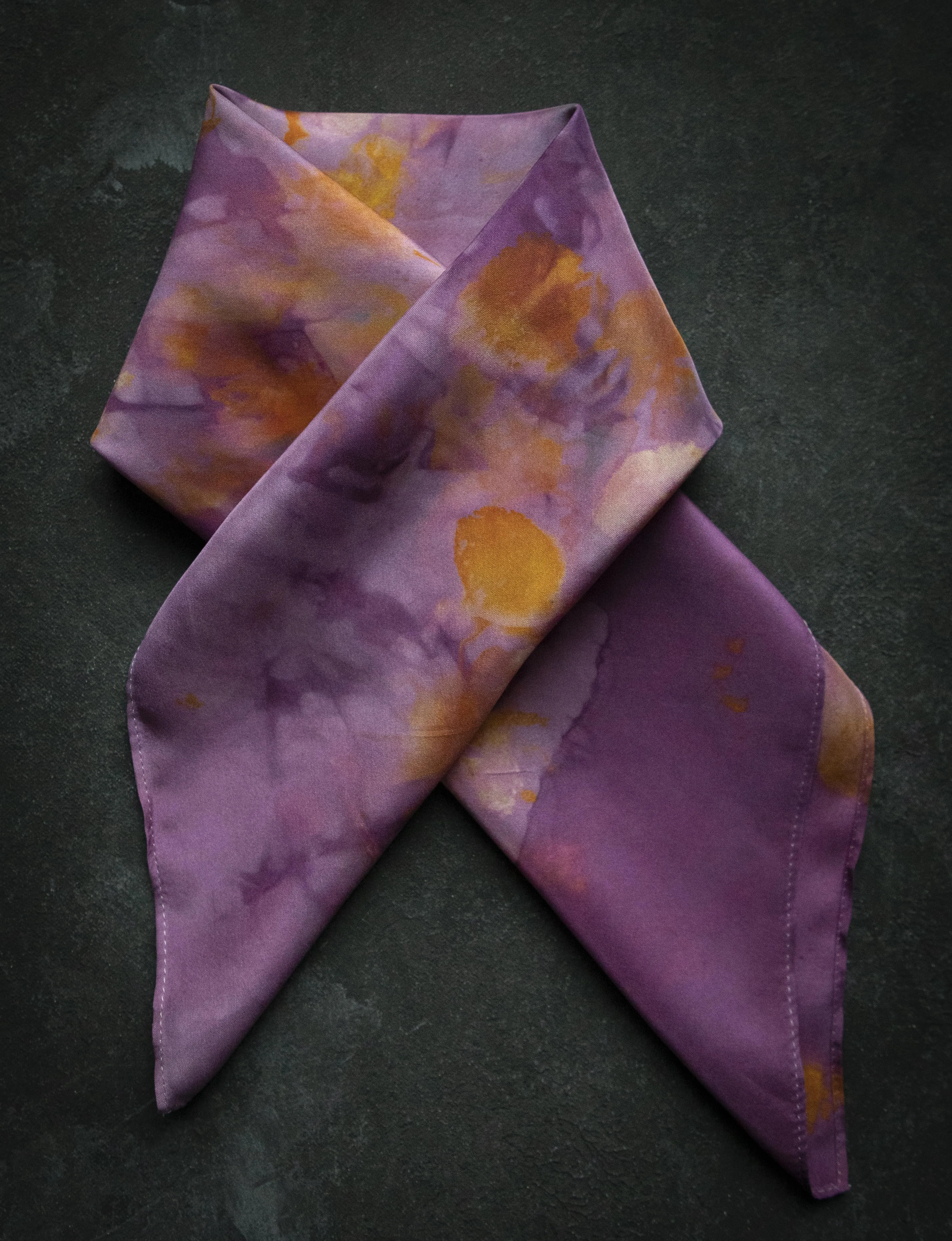 Original Eco-Print Silk Scarf 20 x 20" {Magenta}