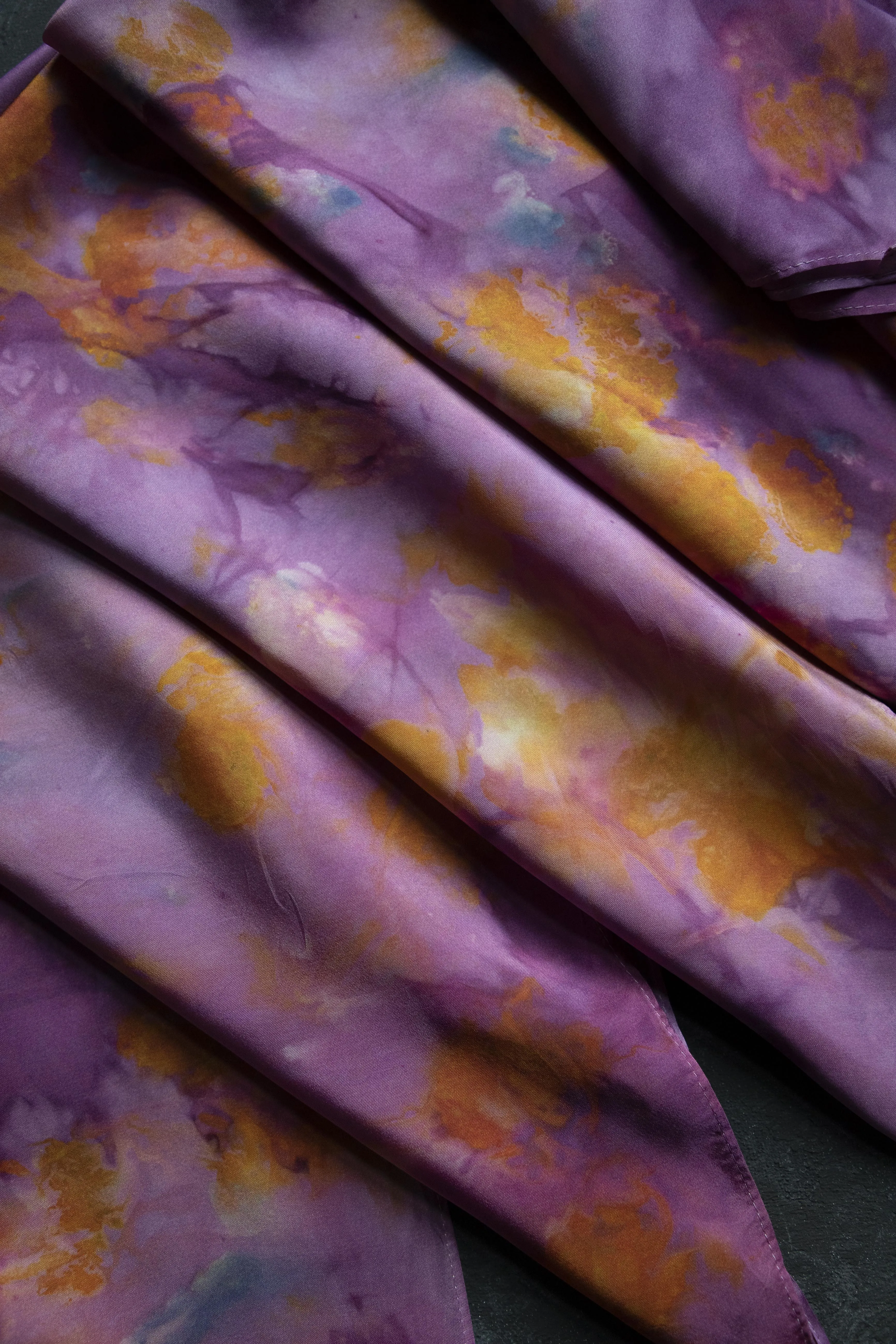 Original Eco-Print Silk Scarf 20 x 20" {Magenta}