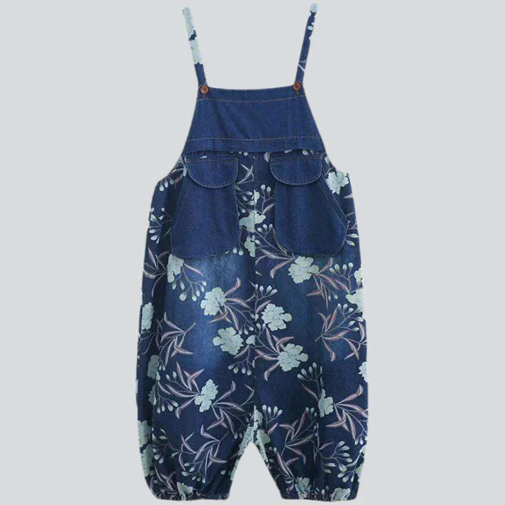 Painted denim dungaree for ladies