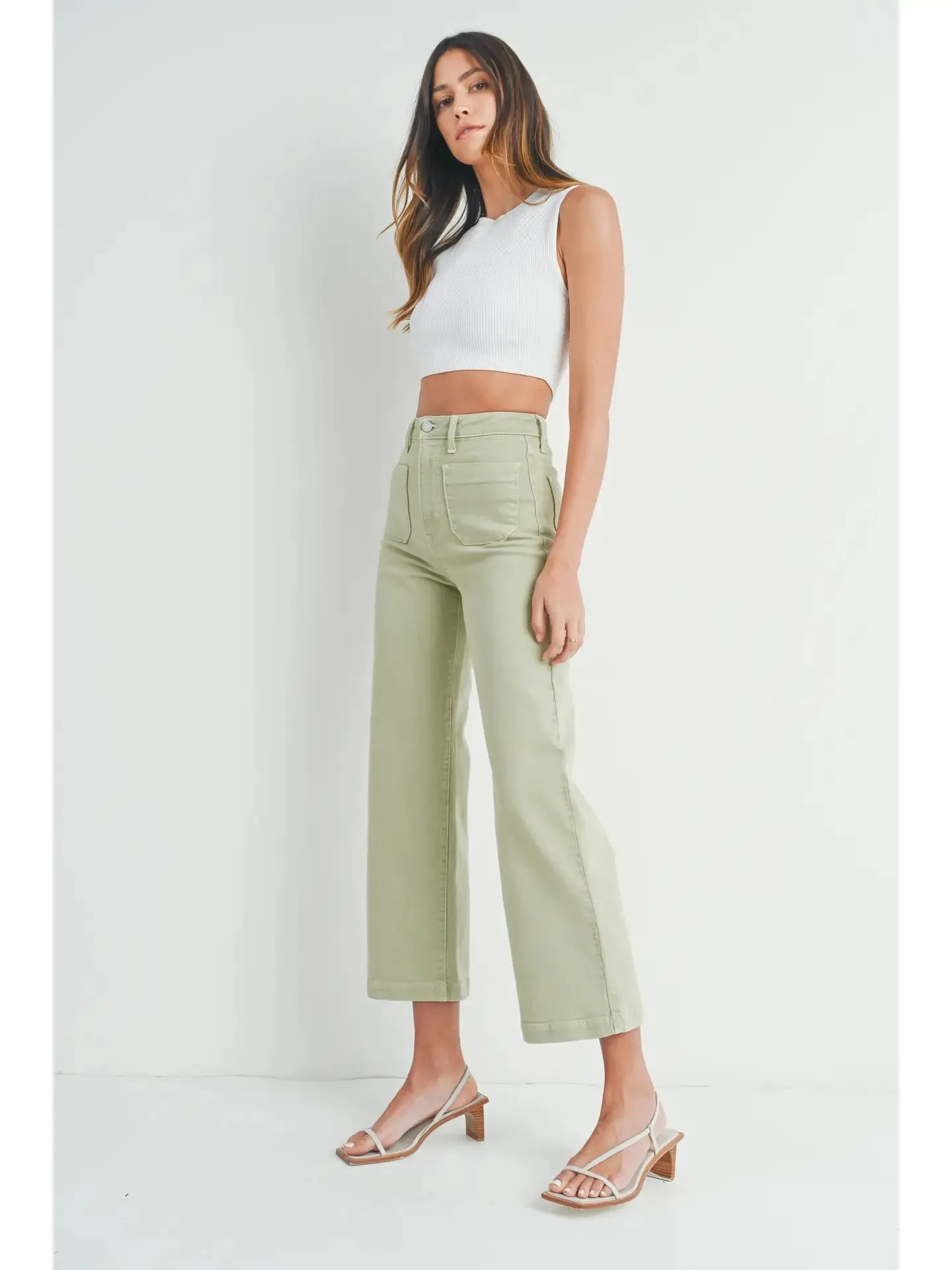 Patch Pocket Wide Leg in Sage