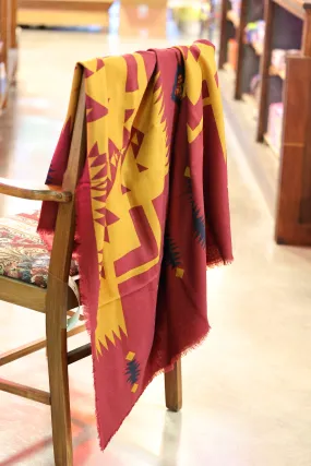 Pendleton Oversized Featherweight Wool Scarf in Chief Joseph Burgandy