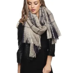 Plaid Haven Blanket Scarf - Gray