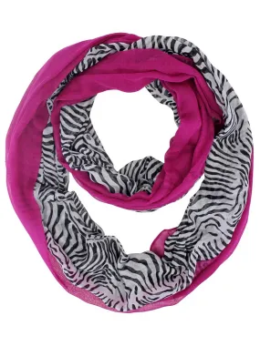 Purple Two-Tone Zebra Infinity Scarf