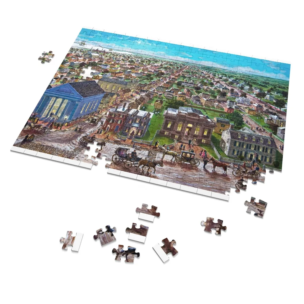 Puzzle Showing Upper State Street, Institution for Savings, Jigsaw Puzzle (252, 500, 1000-Piece) by Richard Burke Jones