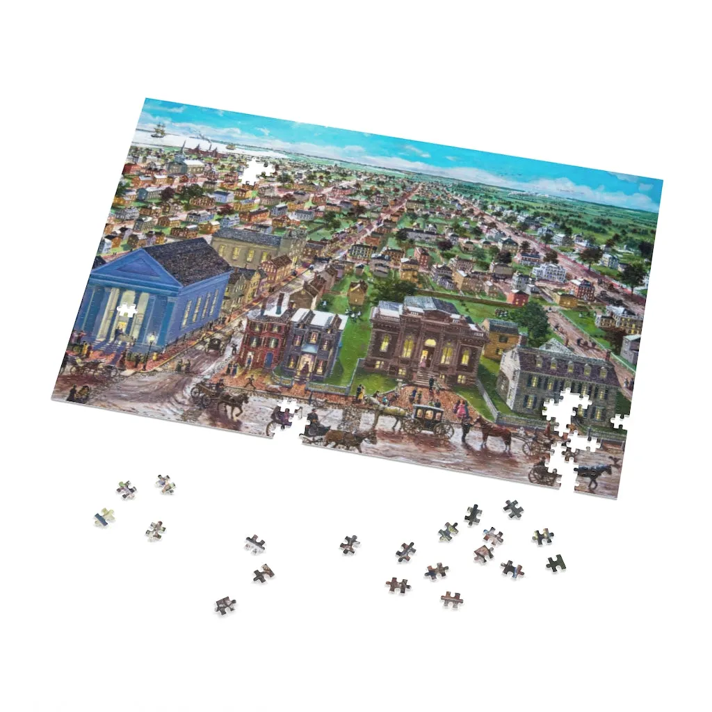 Puzzle Showing Upper State Street, Institution for Savings, Jigsaw Puzzle (252, 500, 1000-Piece) by Richard Burke Jones