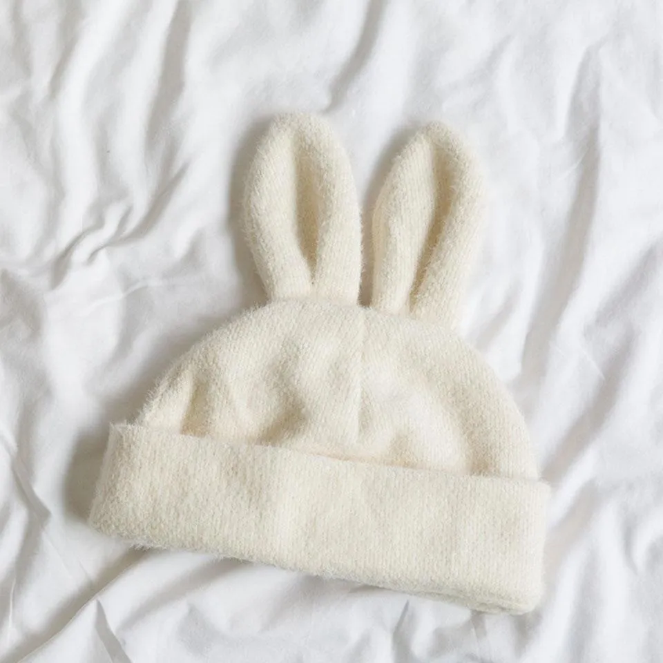 Rabbit Ears Soft Aesthetic Knitted Beanie Hat