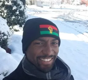 RBG Pan African Flag w/ Yellow Fist Knit Beanie