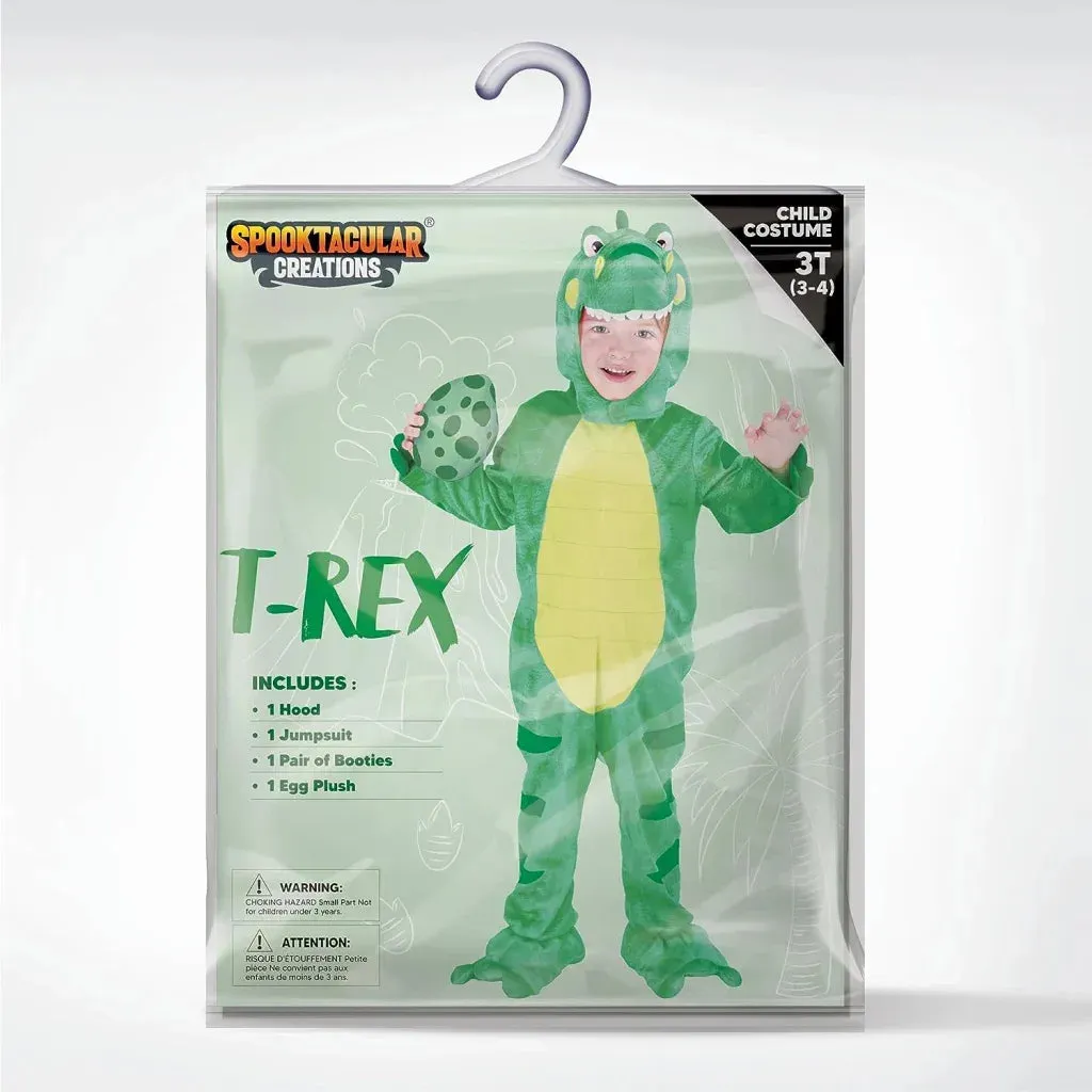 Realistic Light Green T-Rex Costume, Dinosaur Costume with Toy Egg