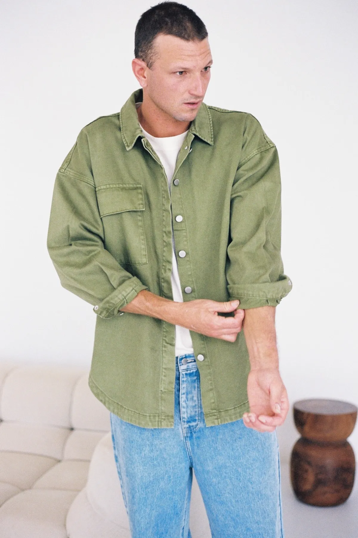 Recycled Cotton Jacket - Khaki