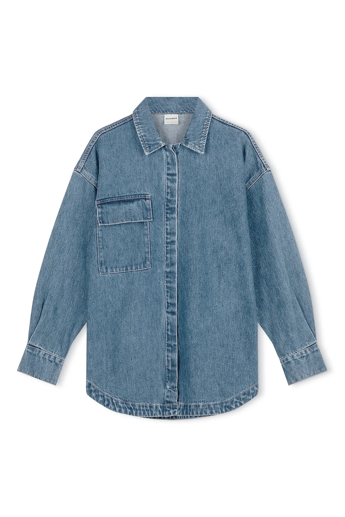 Recycled Cotton Jacket - Mid Blue