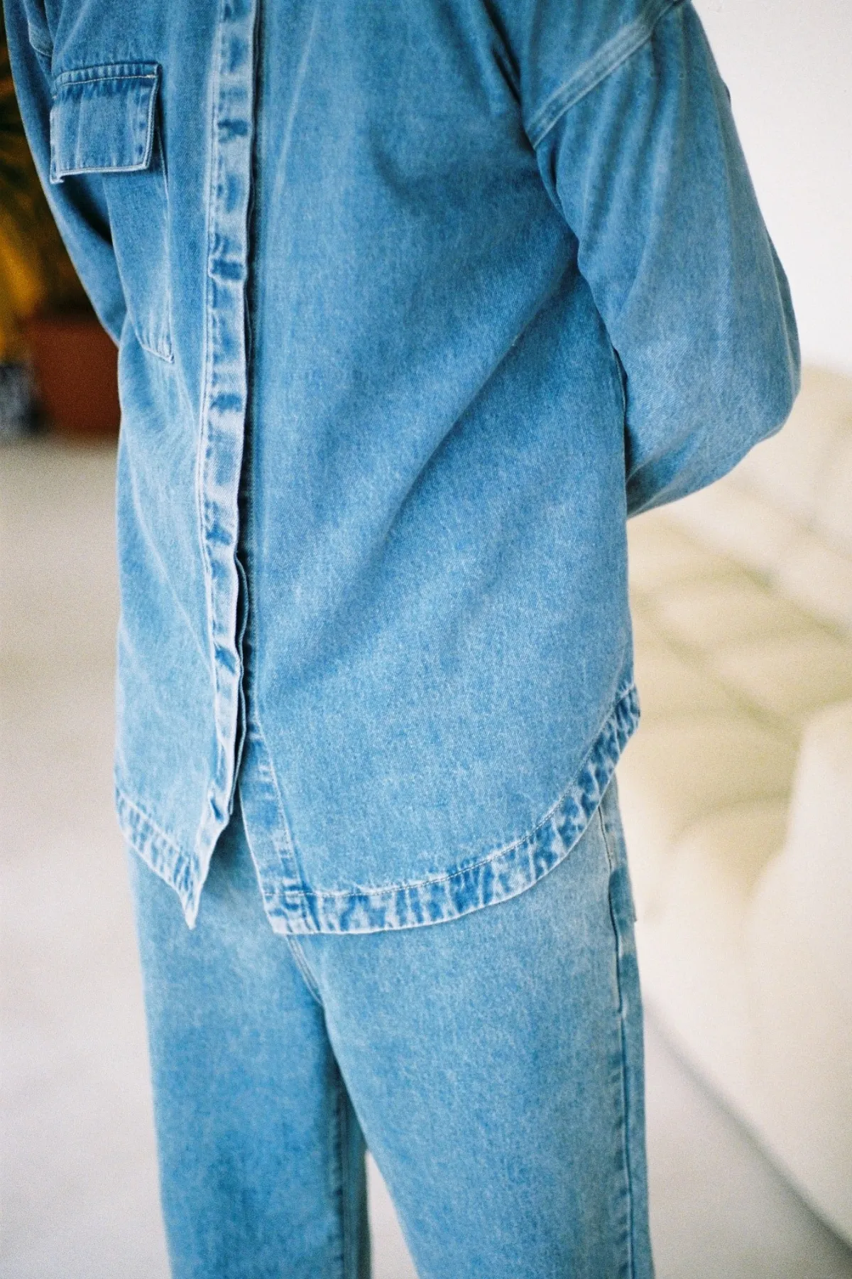 Recycled Cotton Jacket - Mid Blue