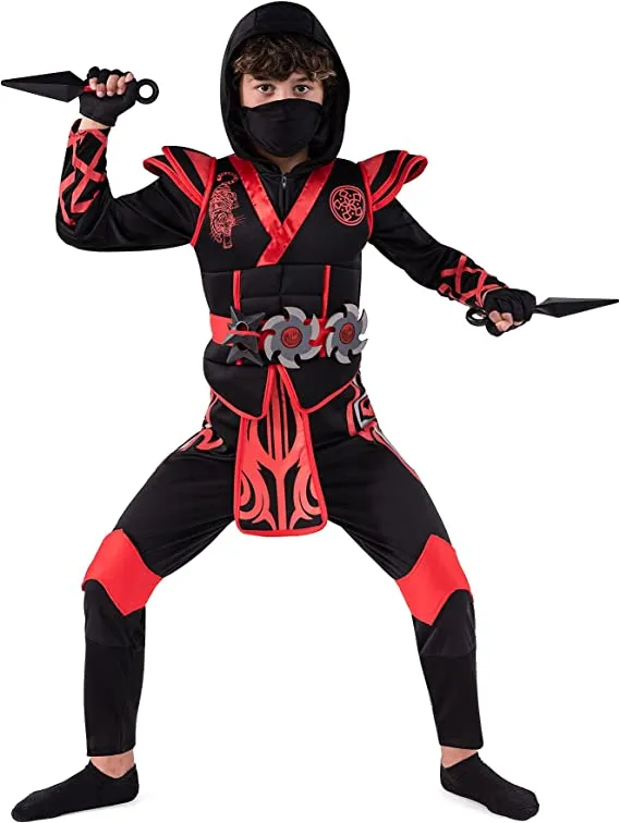 Red Ninja jumpsuit Child Costume - Boys