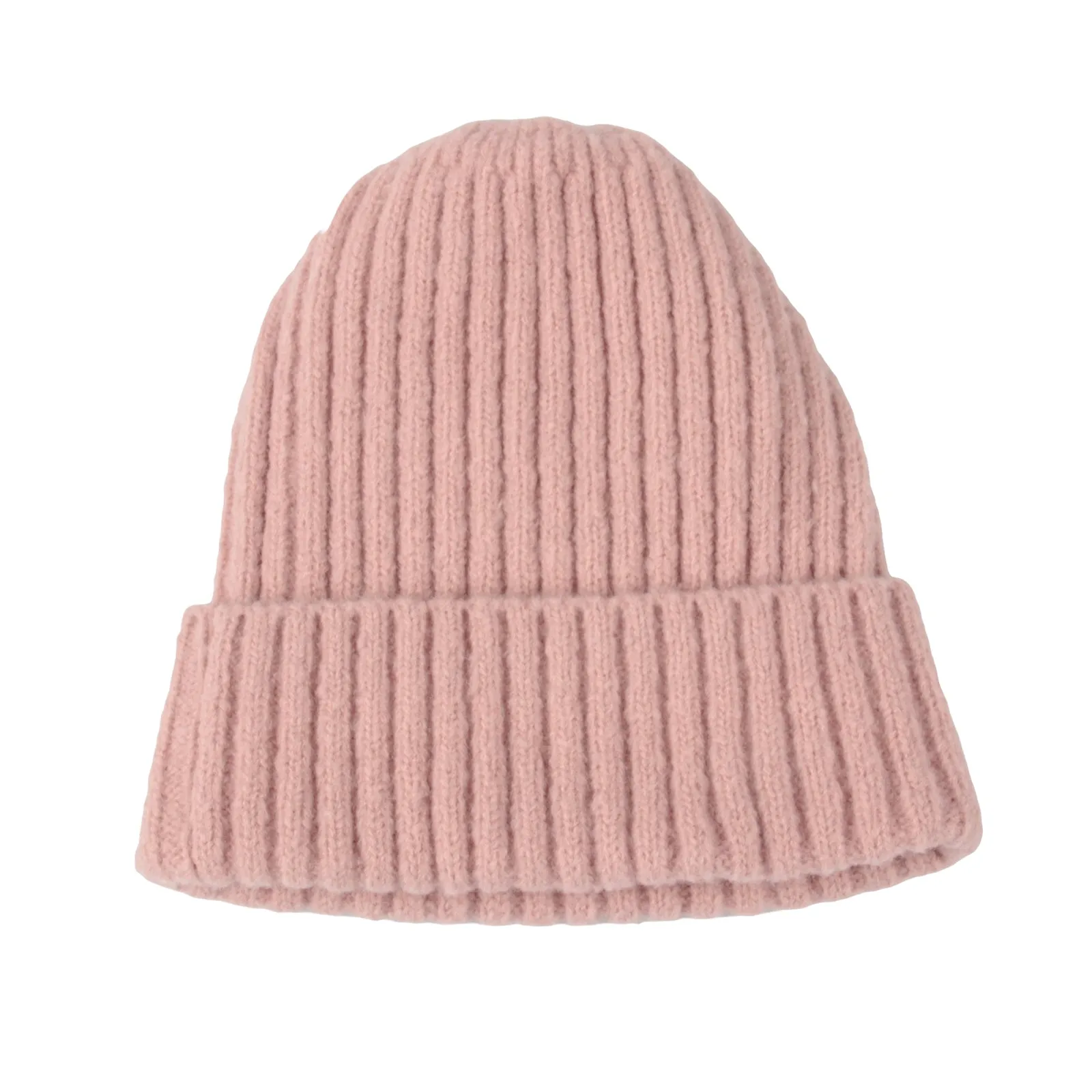 Ribbed Knit Beanie Classic Plain Warm Cuff Daily Cap XZ50075