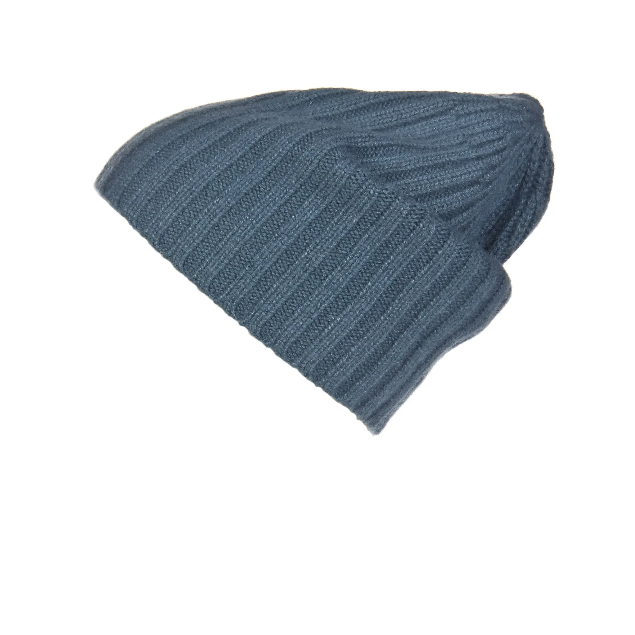 Ribbed Silver Pine Cashmere Hat