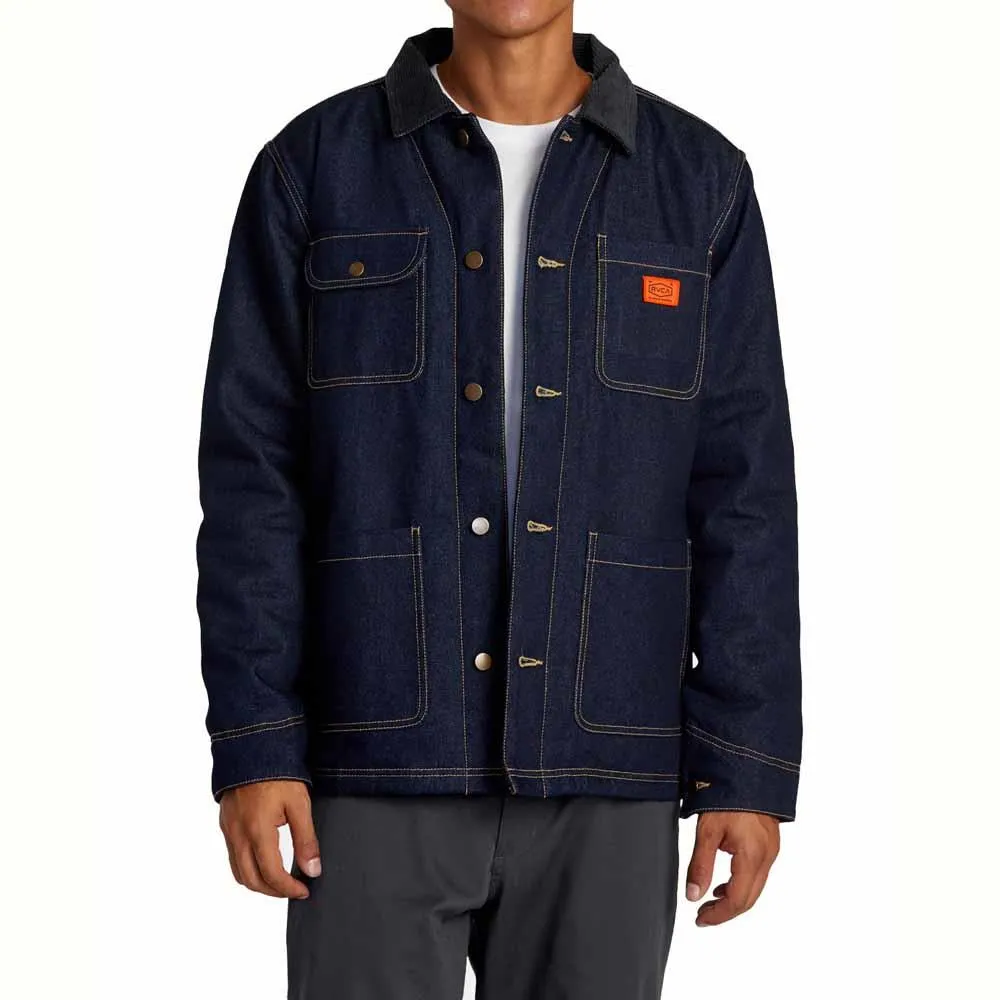 RVCA Chainmail Chore 2 Duck Canvas Jacket Blue Rinse