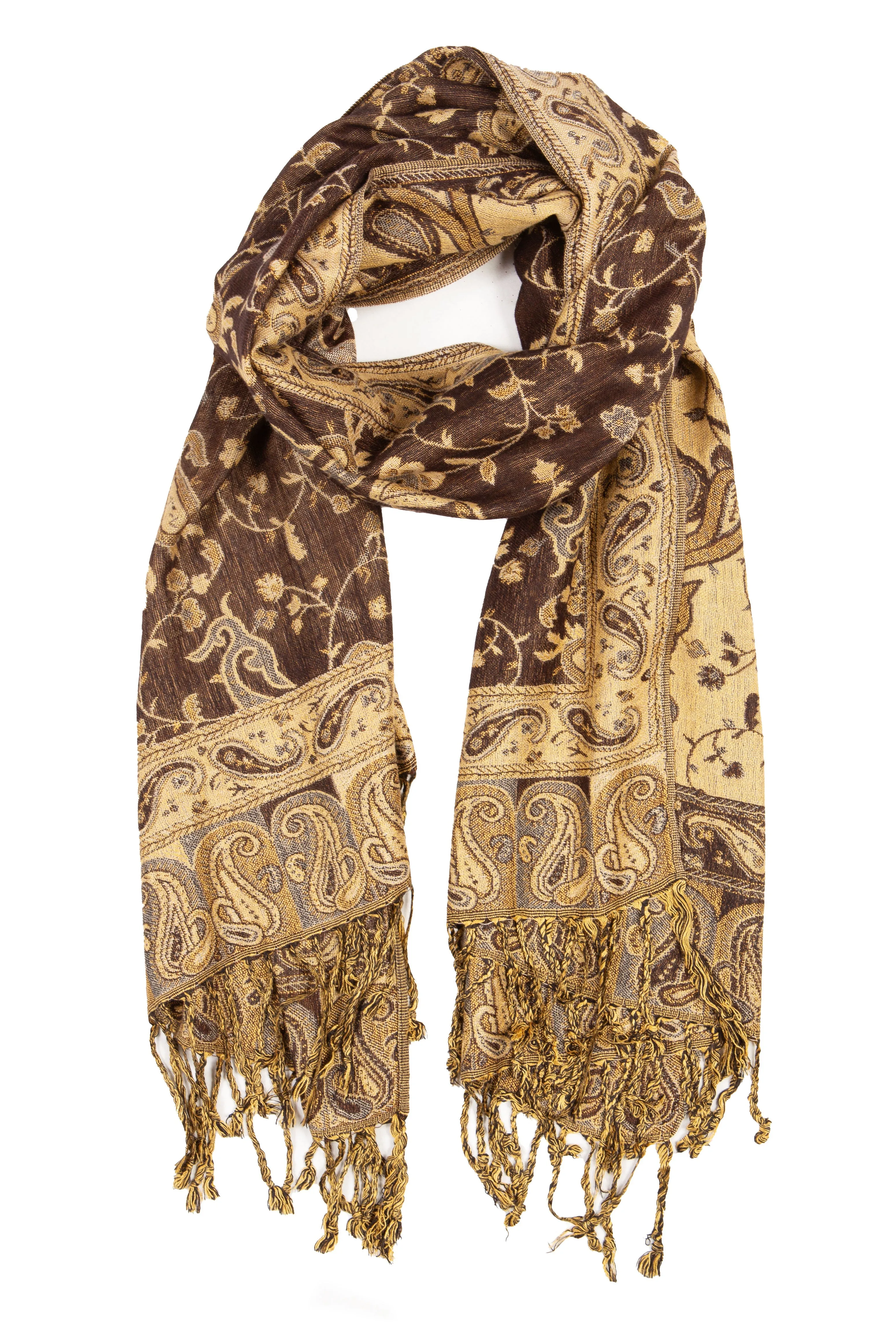 Sakkas Double Layer Jacquard Paisley Pashmina Shawl / Wrap / Stole