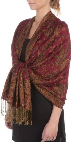 Sakkas Double Layer Jacquard Paisley Pashmina Shawl / Wrap / Stole