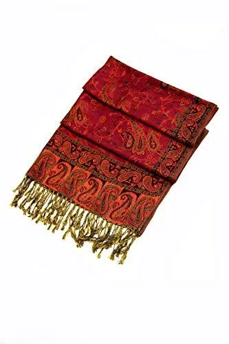 Sakkas Double Layer Jacquard Paisley Pashmina Shawl / Wrap / Stole