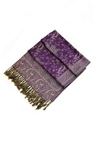 Sakkas Double Layer Jacquard Paisley Pashmina Shawl / Wrap / Stole