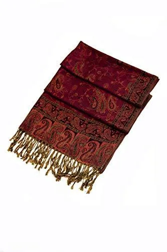 Sakkas Double Layer Jacquard Paisley Pashmina Shawl / Wrap / Stole