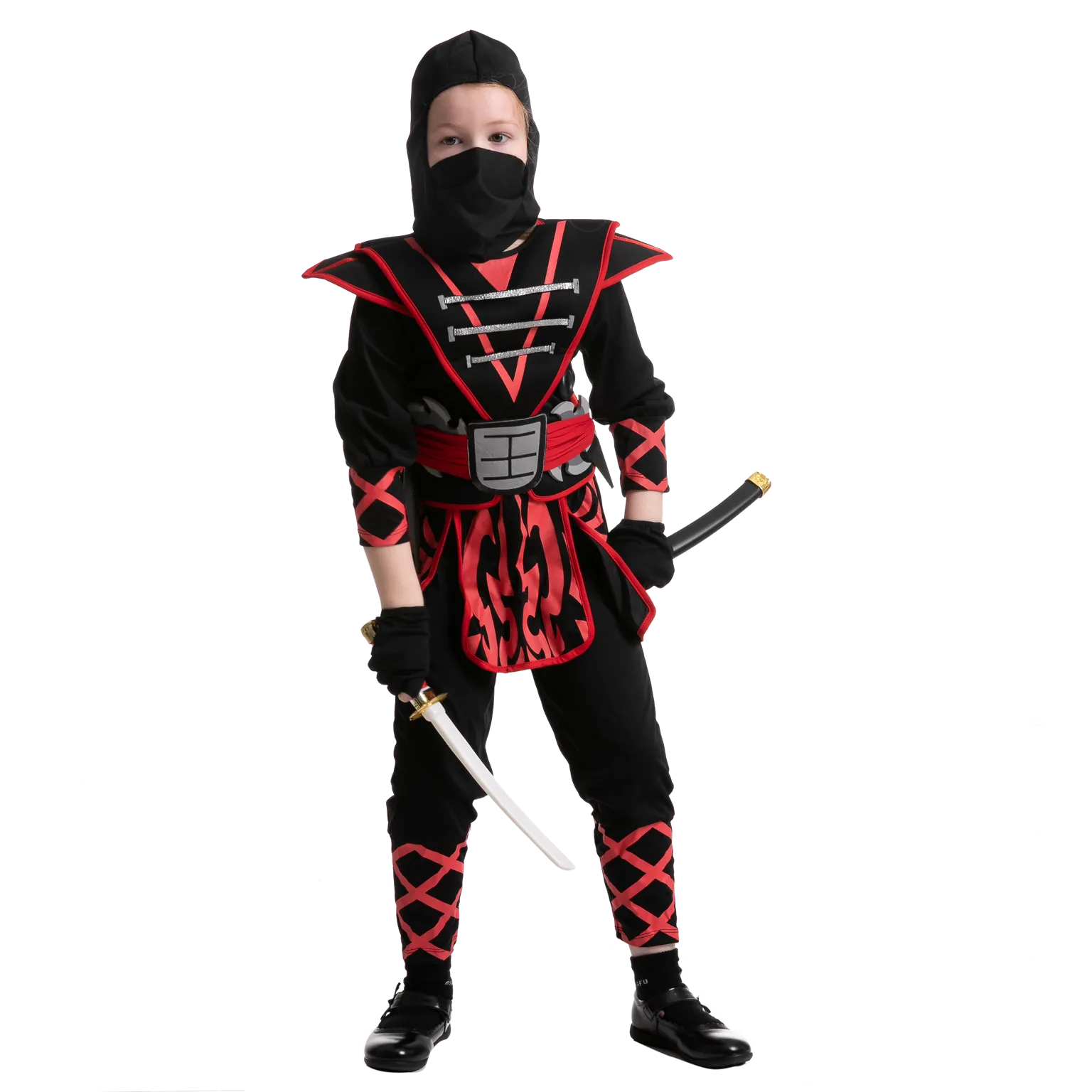 Samurai Red Ninja Costume for Girls Cosplay- Child