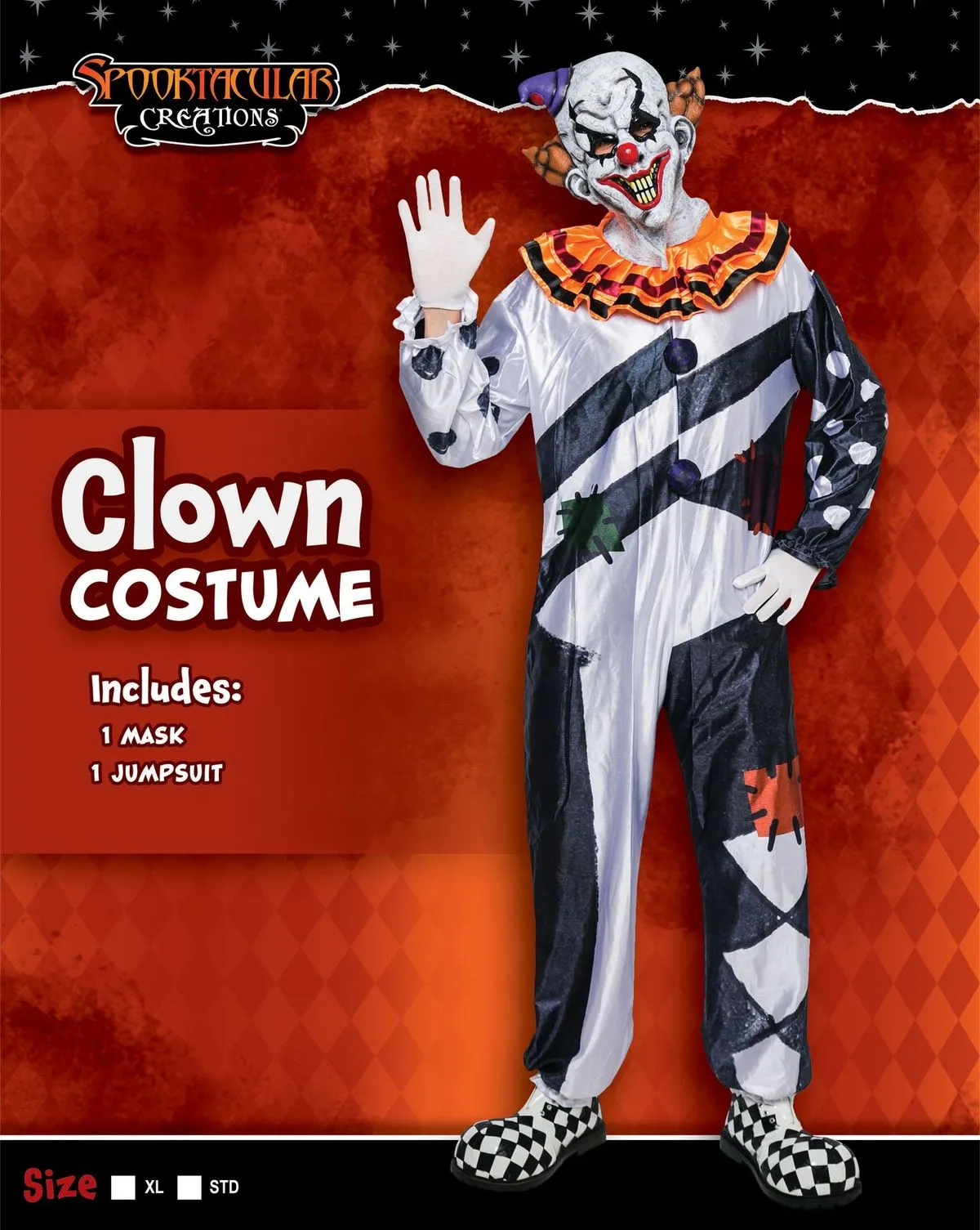 Scary Clown Costume Set Cosplay - Adult