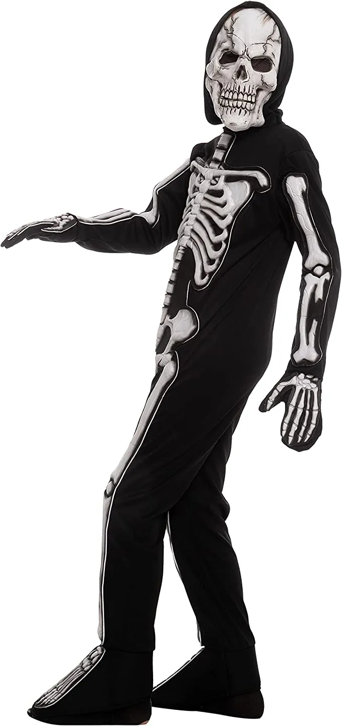 Scary Creepy Skeleton Costume for Boys, Child