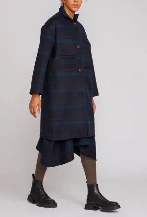 Shosh Blue Plaid Man Coat