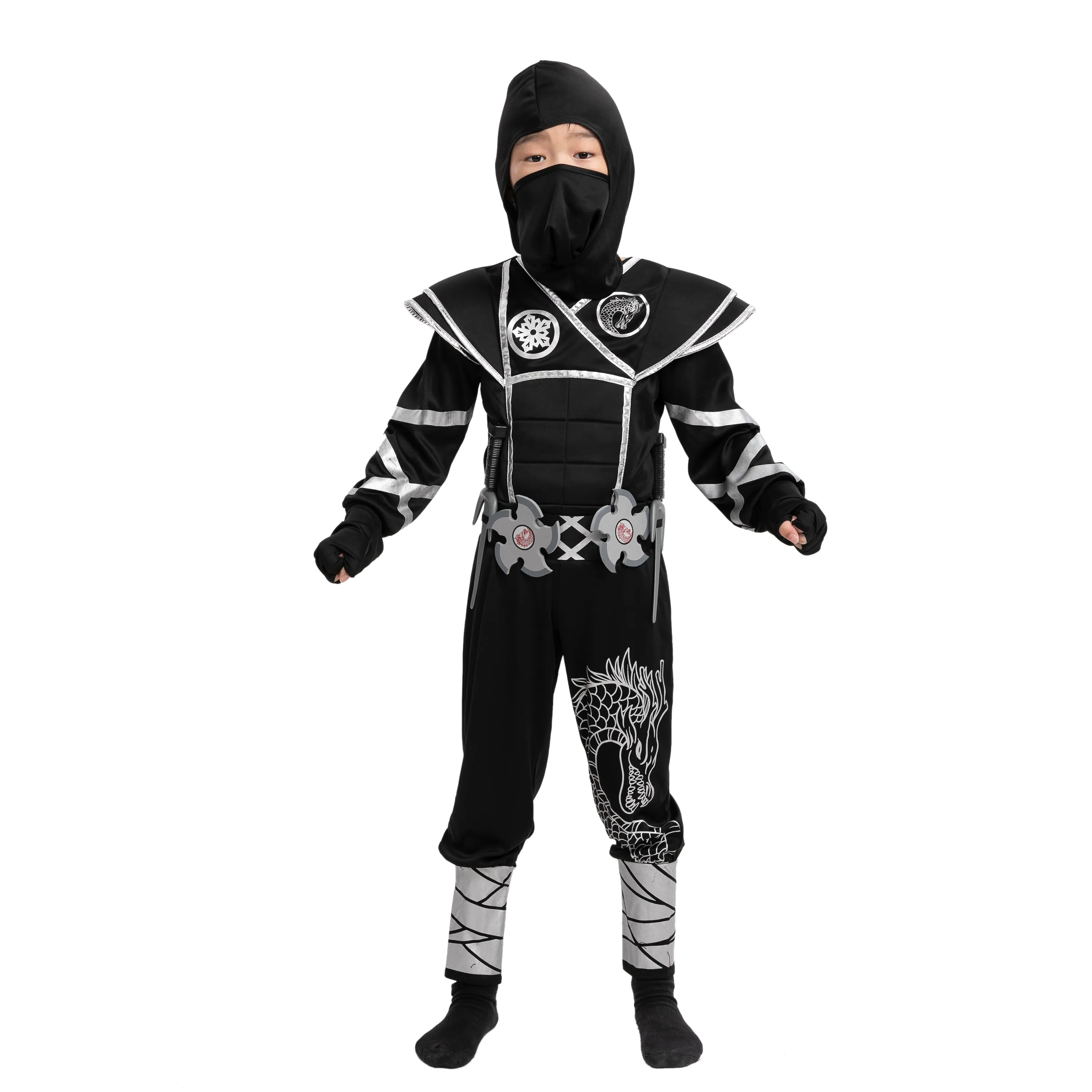 Silver Ninja Costume with Foam Accessories - Child