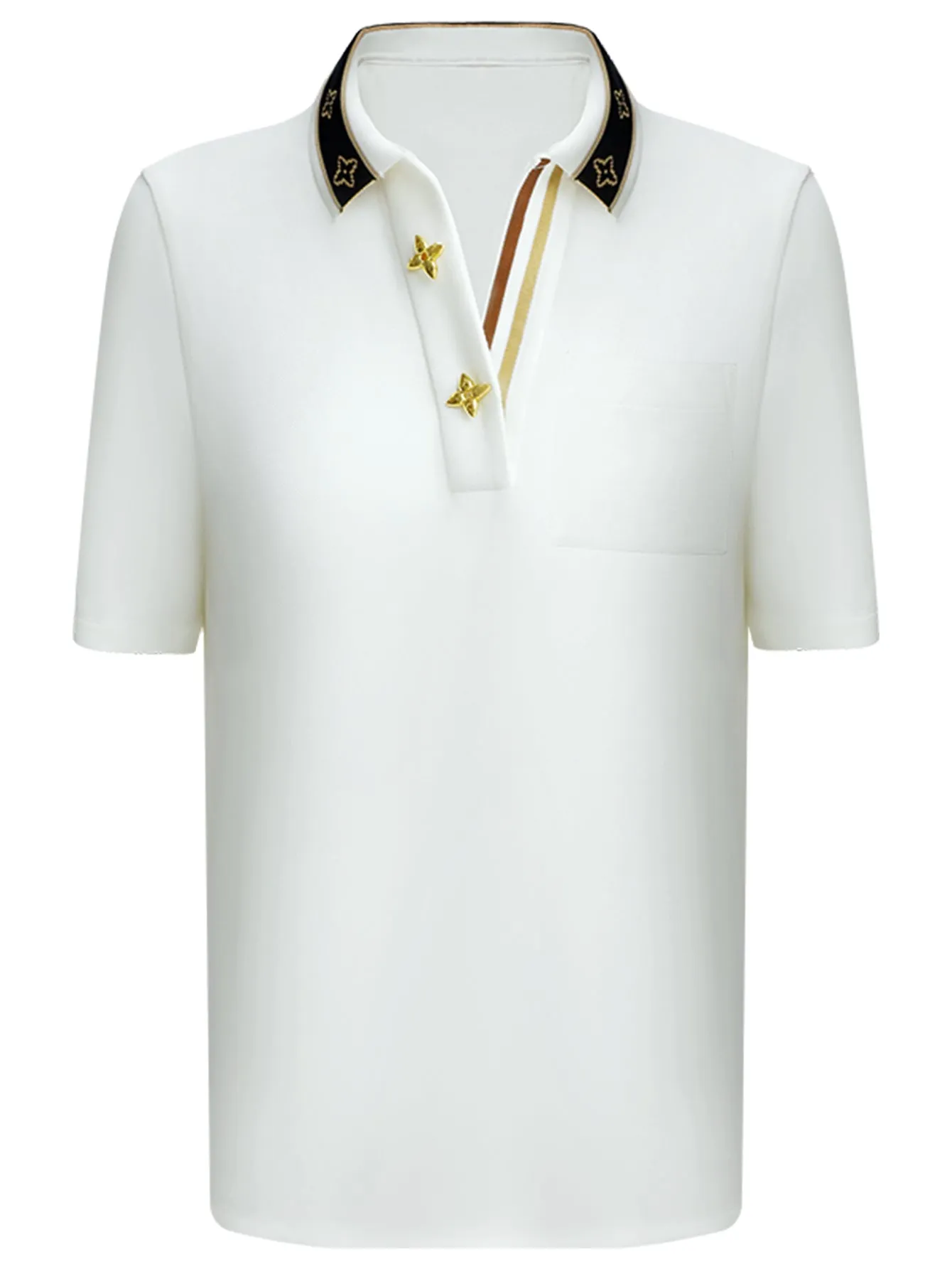 Slim-fit White Cream Polo Tee