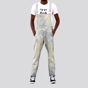 Slim light-wash jeans men's overall