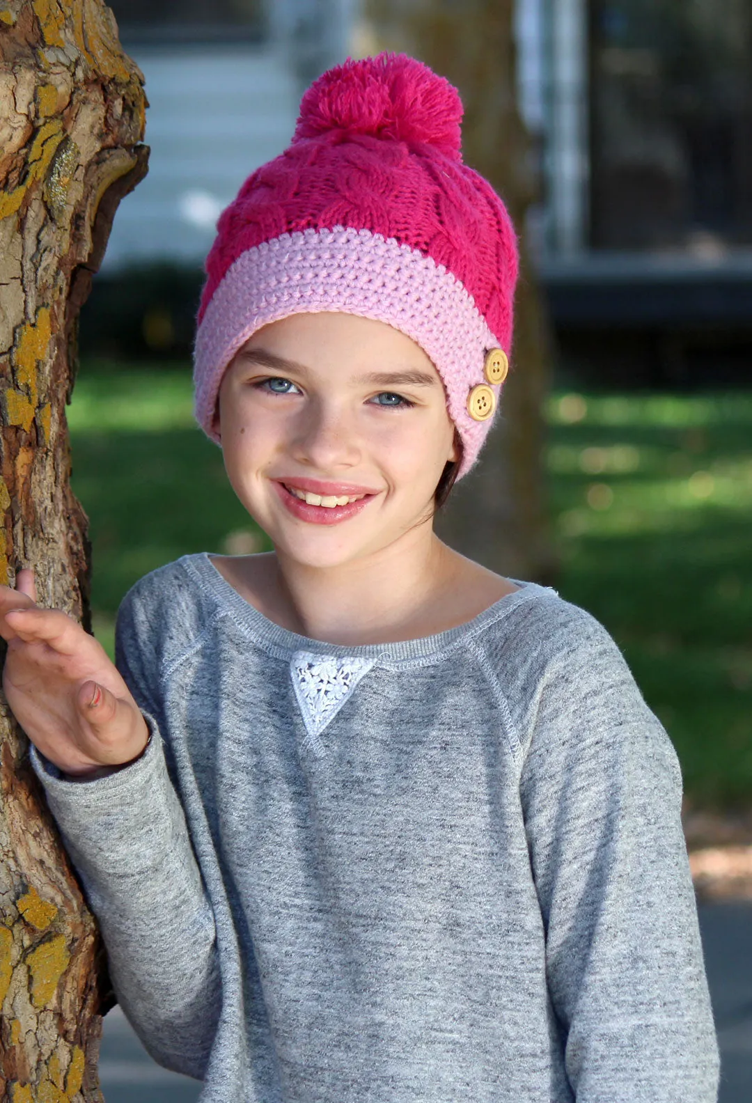 Snow Angel Girl's Knit Pom Pom Beanie Hat CLOSEOUT!