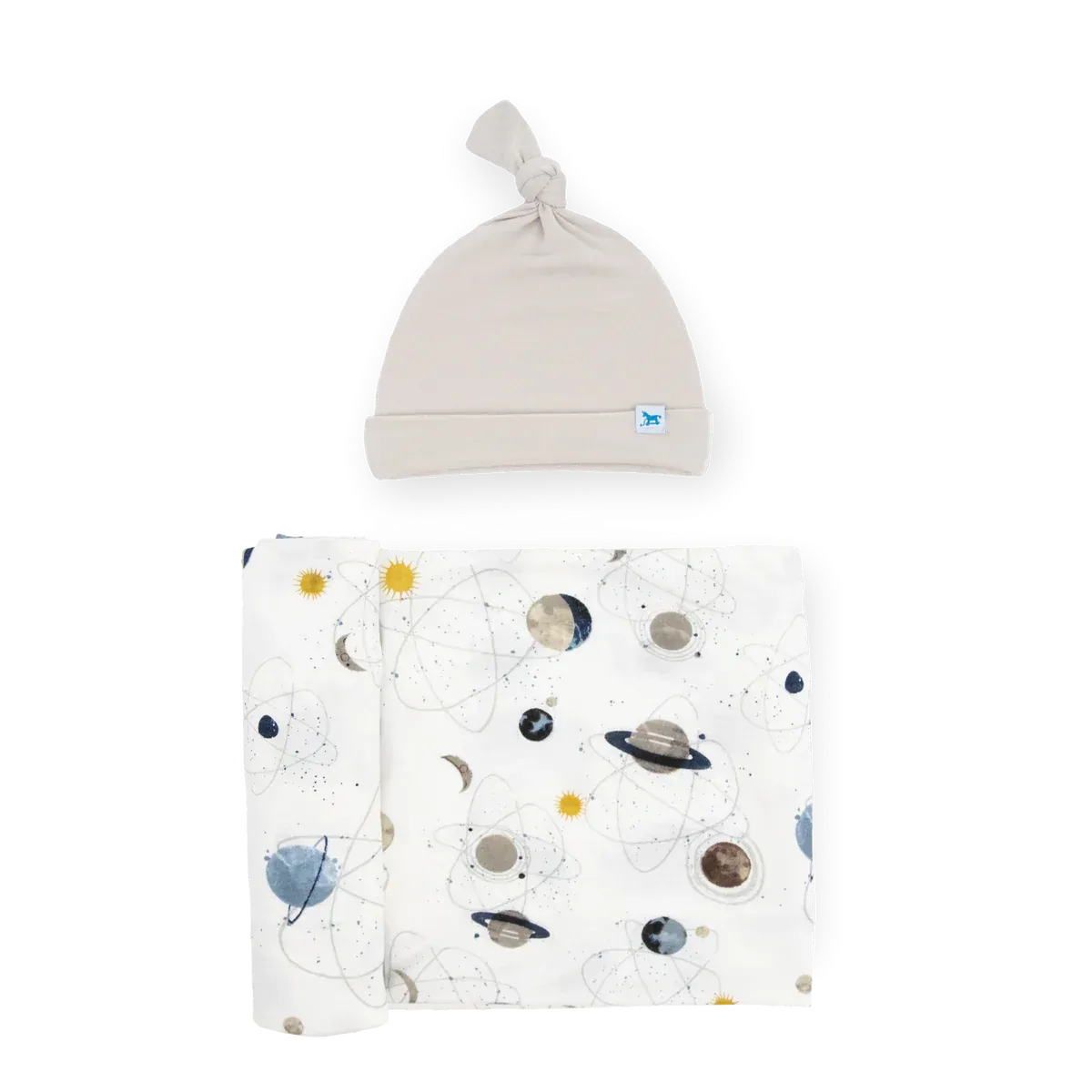 Soft Knit Swaddle and Hat Set, Planets