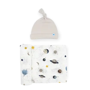 Soft Knit Swaddle and Hat Set, Planets