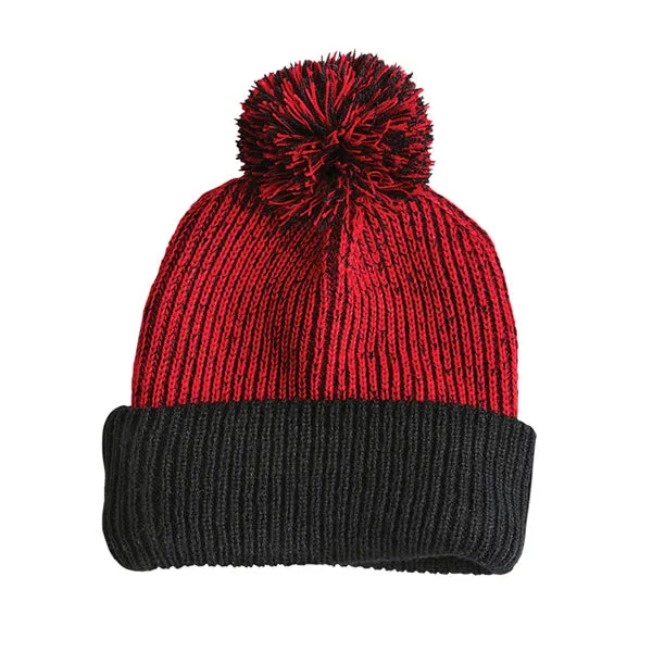 Speckled 12" Pom-Pom Knit Toque