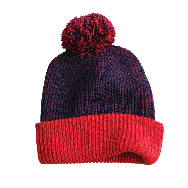 Speckled 12" Pom-Pom Knit Toque