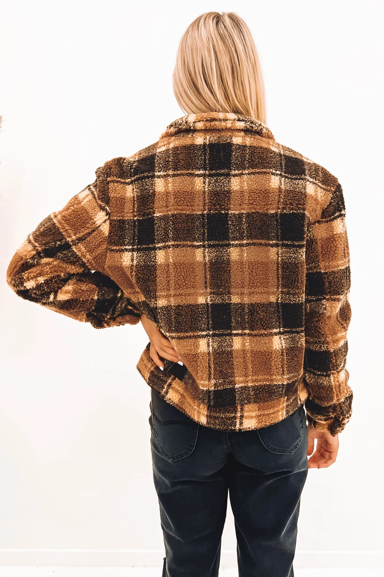 Teddy Jacket Caramel Check