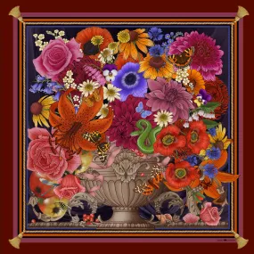 The Poppy Still Life Silk Scarf | 90x90cm [Preorder]