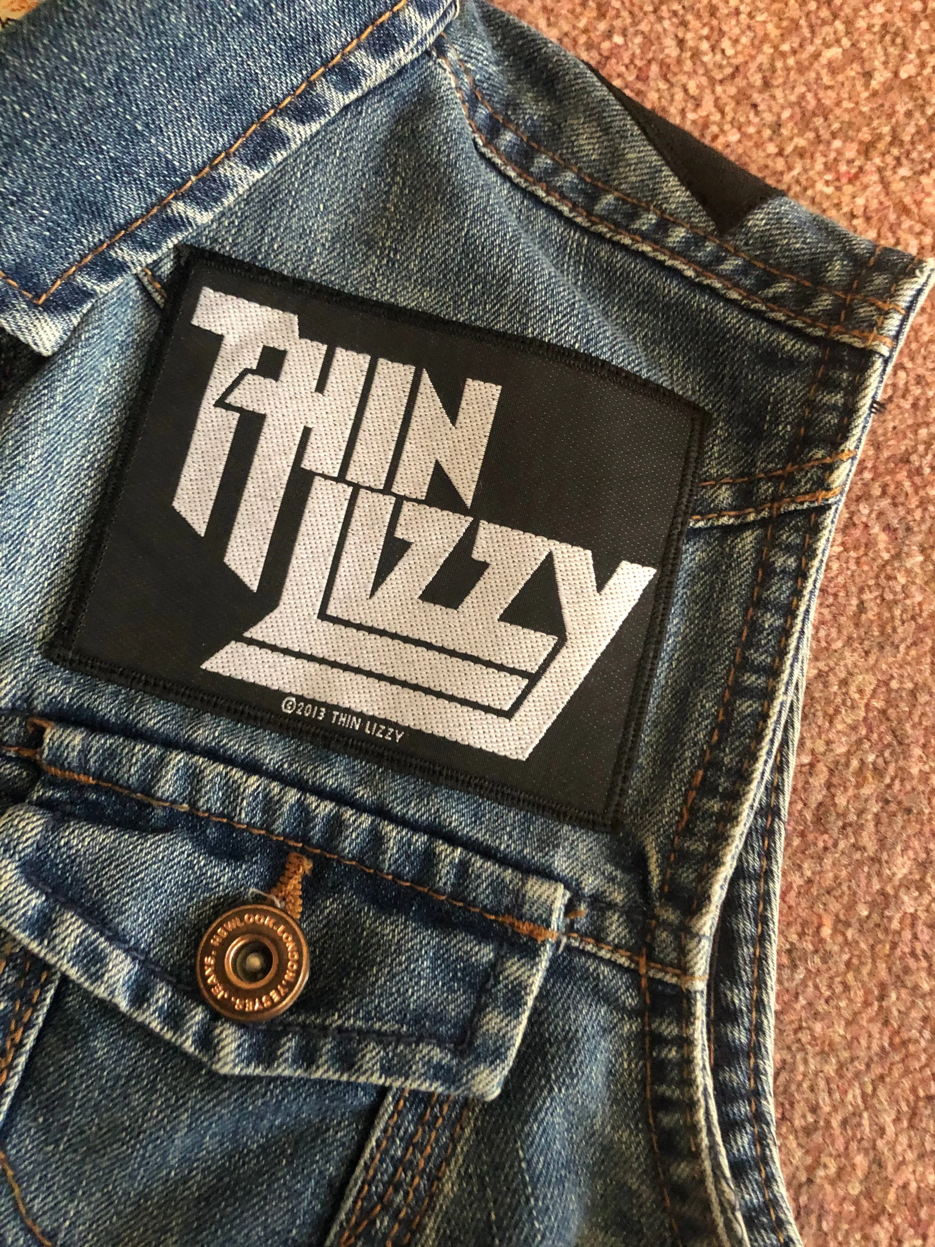 Thin Lizzy Black Rose Womens' Denim Cut-Off Waistcoat Phil Lynott Silouette