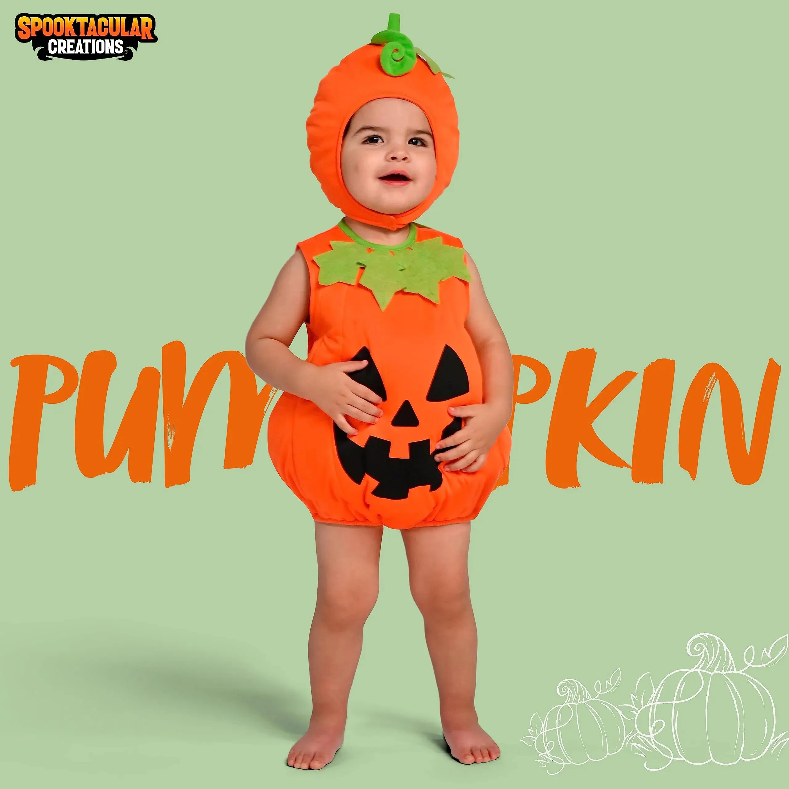 Toddler Pumpkin Costume, Cute Pumpkin Outfit With Hood