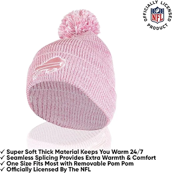 Ultra Game Adults Unisex NFL Official Super Soft Winter Beanie Knit Hat with Extra Warm Touch Screen Gloves|Buffalo Bills