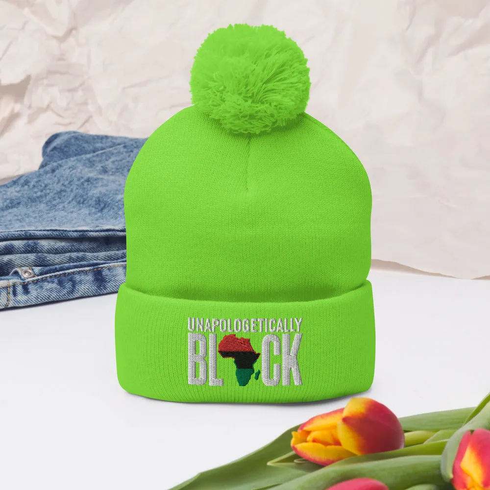 Unapologetically Black RBG Pom Pom Knit Cap