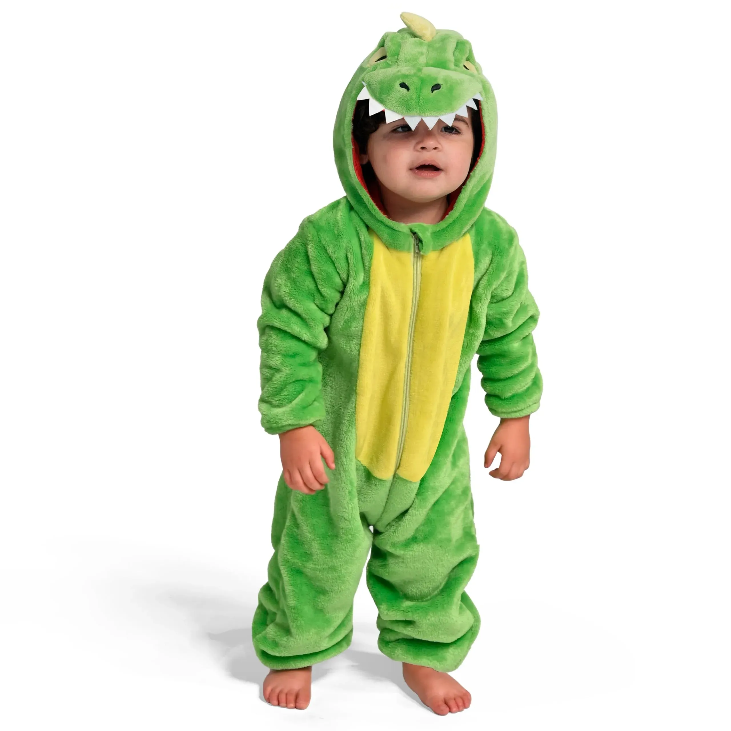 Unisex Baby Dinosaur Outfit Green Animal One-piece Pajama