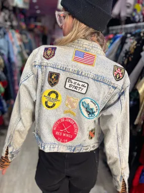 Vintage 80s Jean Jacket with Patches