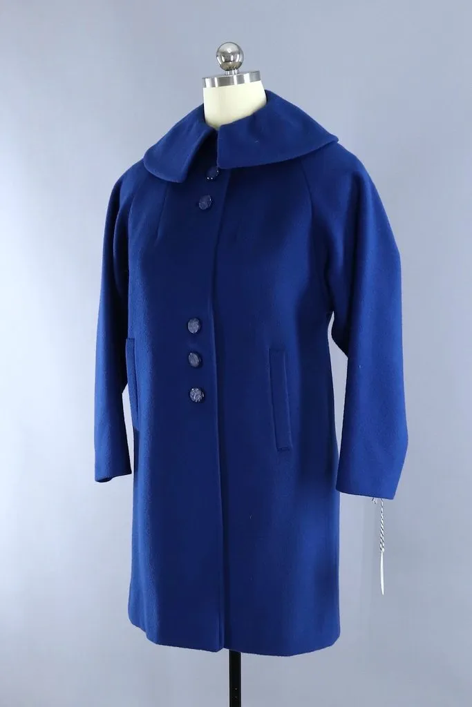 Vintage Blue Cashmere Wool Coat