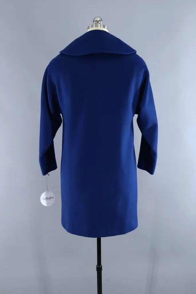 Vintage Blue Cashmere Wool Coat