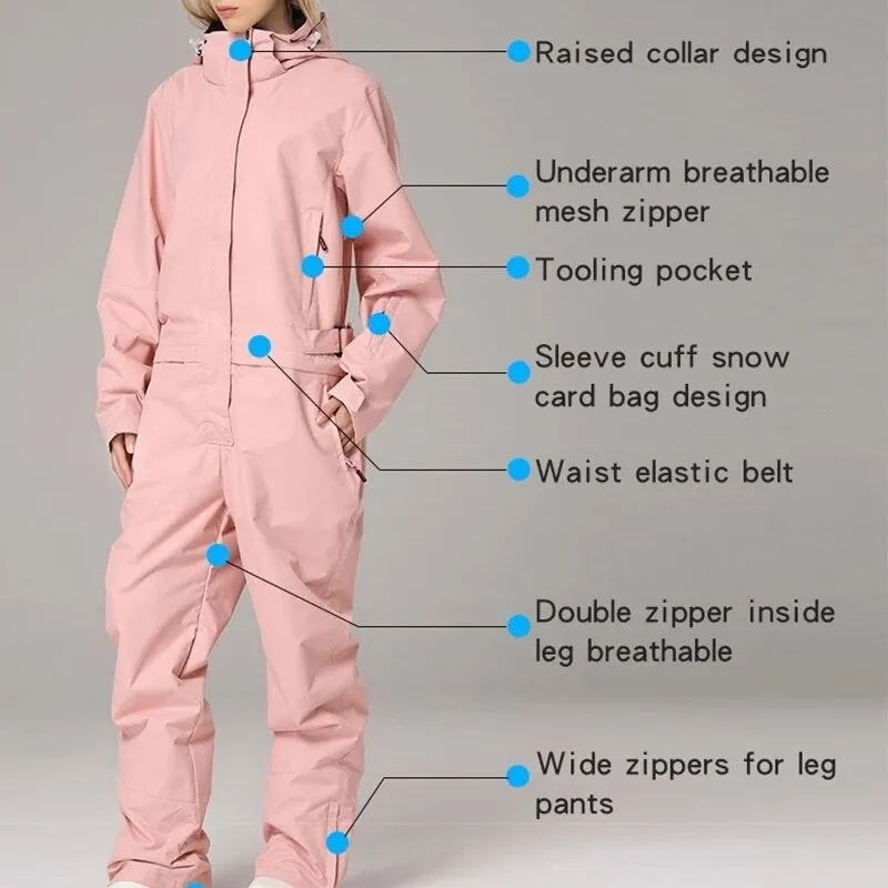 Waterproof Hiking Jumpsuit Skiing Set