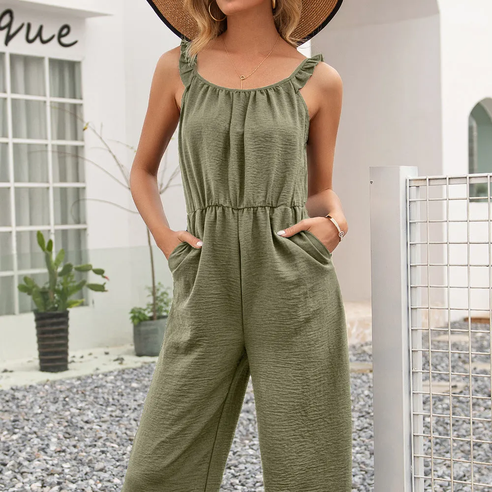 Women's Casual Waist-Tight Jumpsuit