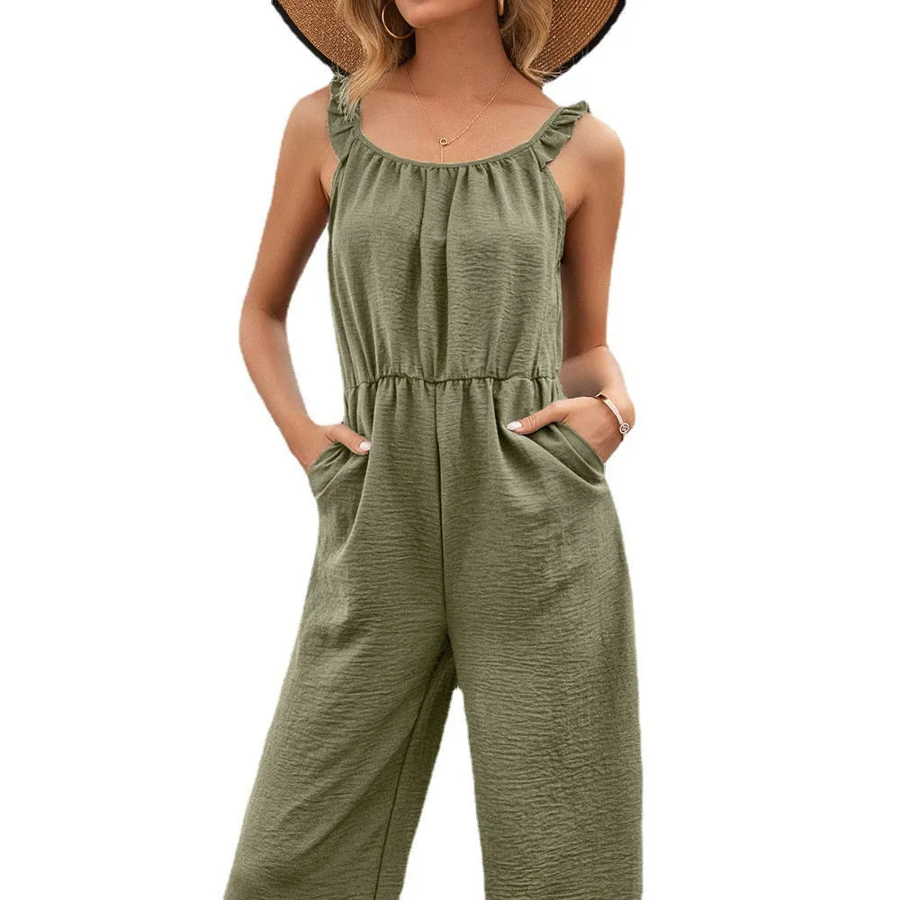 Women's Casual Waist-Tight Jumpsuit